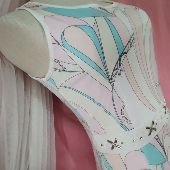 Rady Size Small Pastel Tank Dress Bodycon Rhinestone Bling Y2K Casual Party Prom - Picture 6 of 7